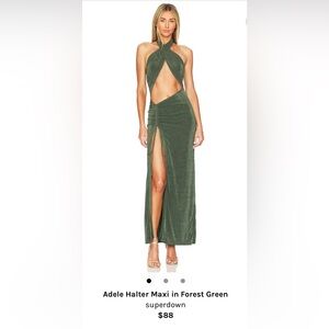 Adele Halter Maxi in Forest Green by Superdown